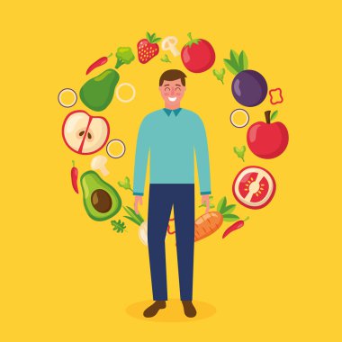 İnsanlar sağlıklı yiyecekler