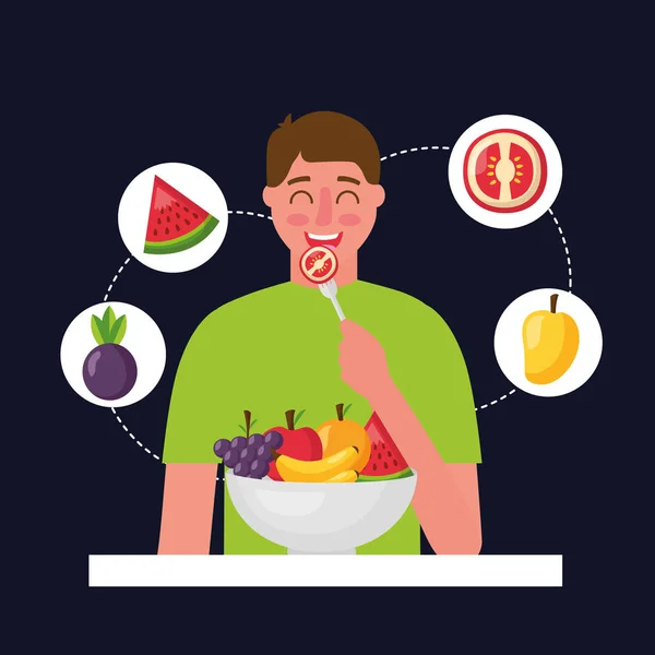 Personnes alimentation saine — Image vectorielle