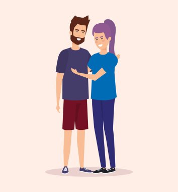 Çift avatar karakter simgeler