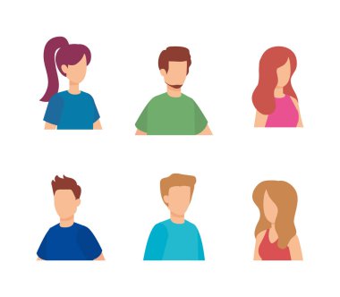 Grup insanların karakterleri vektör çizim tasarım