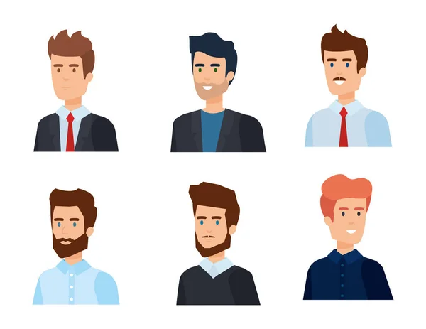 Grupo de hombres de negocios avatares personajes — Archivo Imágenes Vectoriales