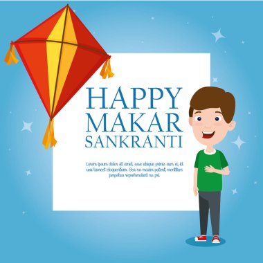 makar sankranti olayı kutlamak için uçurtma çocukla