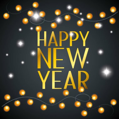 mutlu yeni yıl dekorasyon ışıklar ile