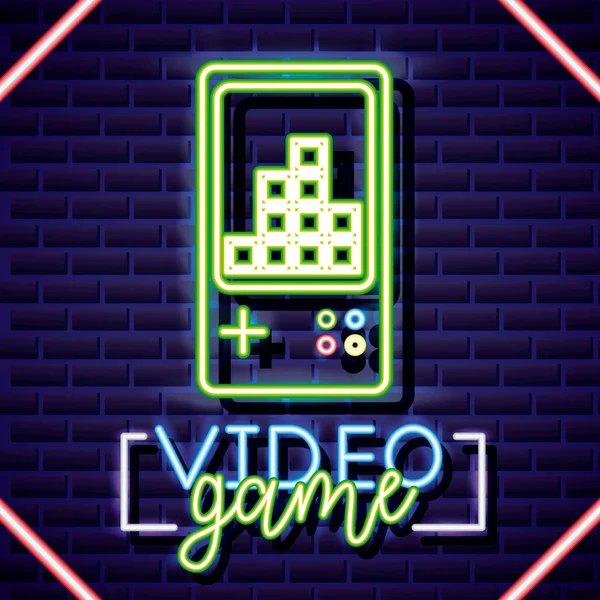 Neon jogos de vídeo —  Vetores de Stock
