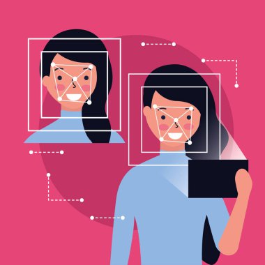 kadın yüz tarama işlemi Gadget'ı