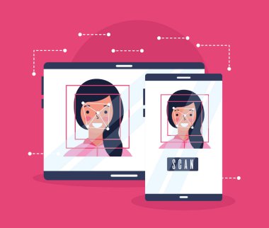 kadın yüz tarama işlemi aygıtları