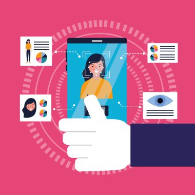 cep telefonu yüz tarama biyometrik teknoloji ile el