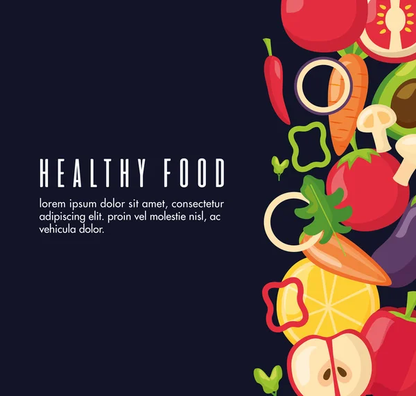 Egészséges élelmiszerek friss — Stock Vector