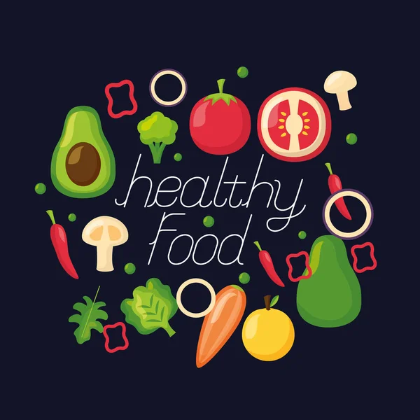 Hälsosam mat färsk — Stock vektor