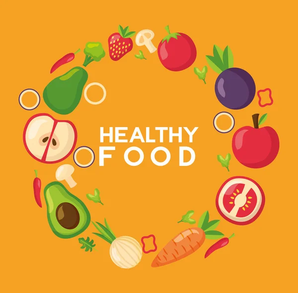 Egészséges élelmiszerek friss — Stock Vector