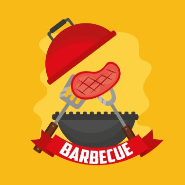 çatal spatula et mangal vektör çizim ızgara