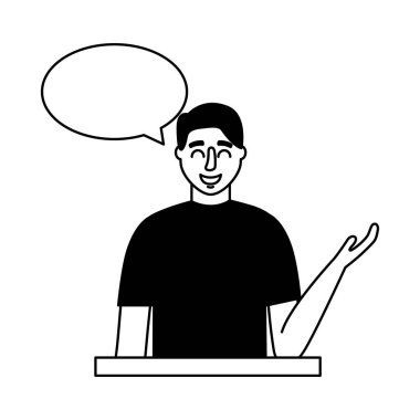 adam portre konuşma balonu