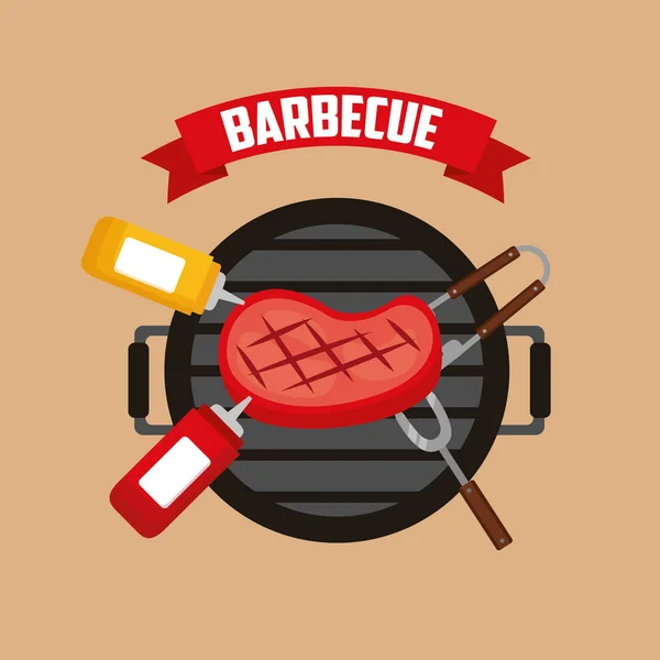 Barbecue gril konstrukce — Stockový vektor