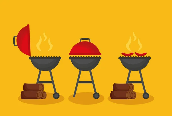 Barbecue grill vonatkoznak — Stock Vector