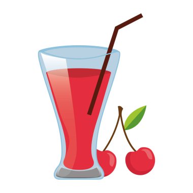 Vişne suyu Kupası saman ile