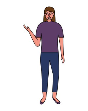 Beyaz arkaplandaki portre kadını