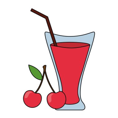 Vişne suyu Kupası saman ile