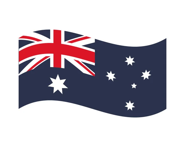 Σημαία Αυστραλίας πατριωτικό σε λευκό φόντο — Διανυσματικό Αρχείο