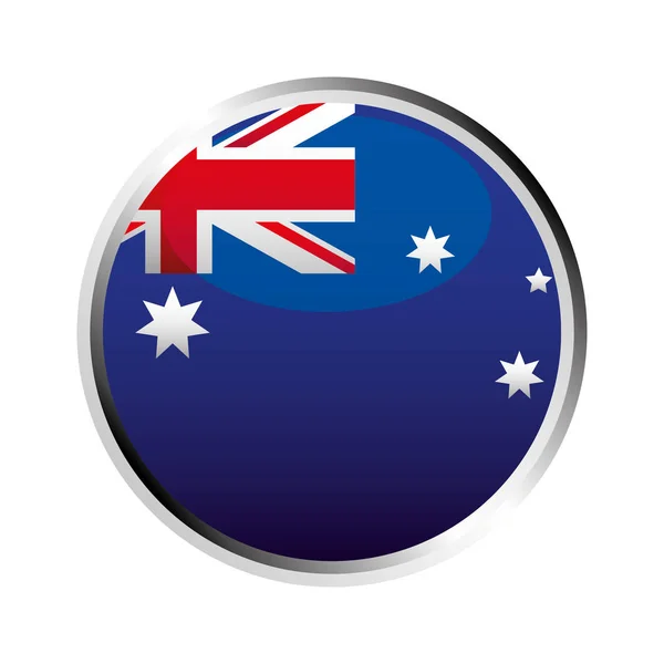 Australia flag button symbol on white background — Stock Vector