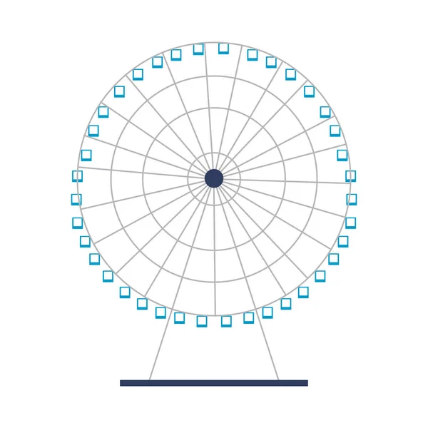 Ferris wheel amusement on white background — Stock Vector