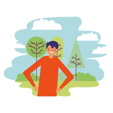 adam günlük rutin açık havada germe