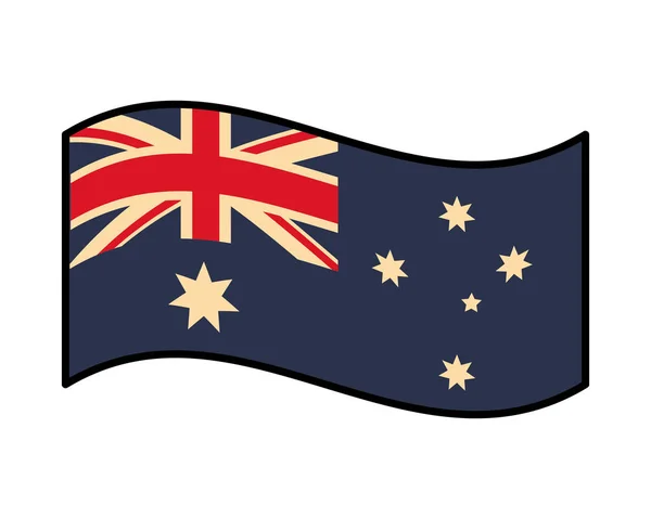 Bandiera australiana patriottica su sfondo bianco — Vettoriale Stock