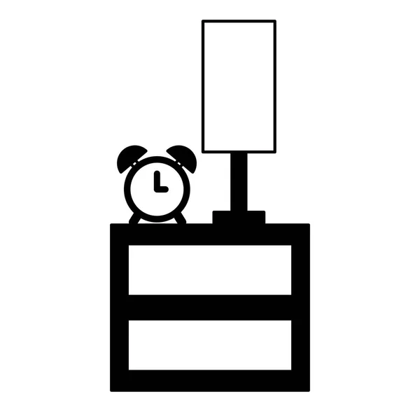 Reloj de cabecera alarma y lámpara — Archivo Imágenes Vectoriales