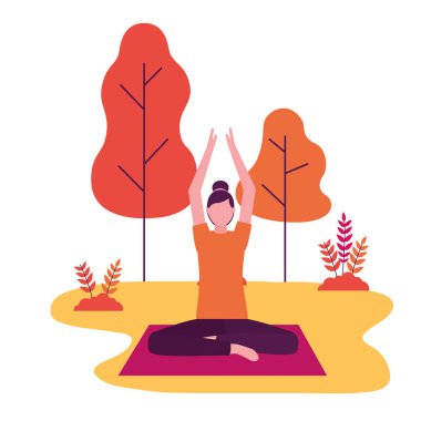 pratik yoga mat Parktaki kadın