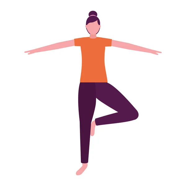 Vrouw die yoga beoefent — Stockvector