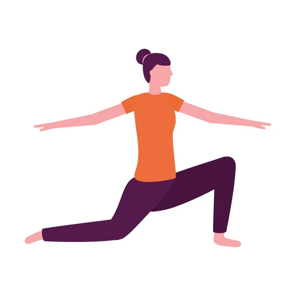 Femme pratiquant le yoga — Image vectorielle