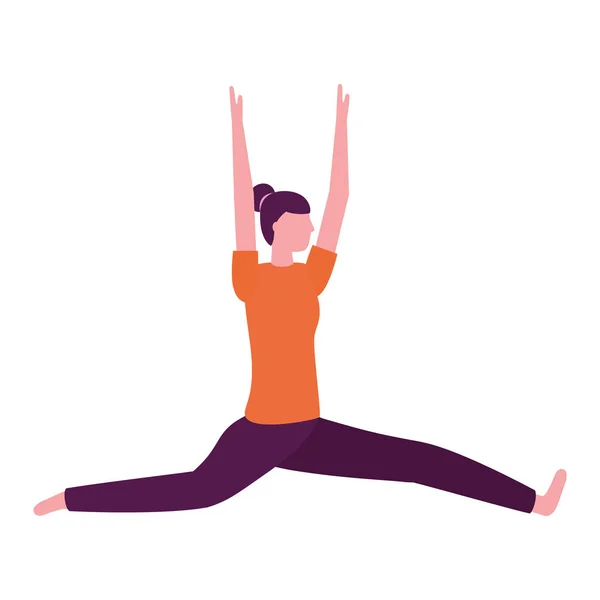 练瑜伽的女人 — 图库矢量图片
