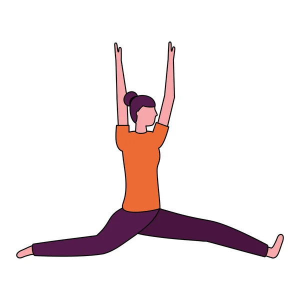 Kobieta praktykująca jogę — Wektor stockowy
