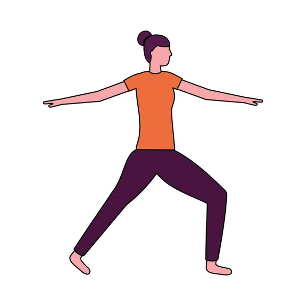 Vrouw die yoga beoefent — Stockvector