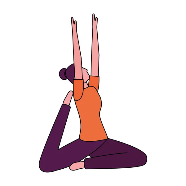 Frau praktiziert Yoga — Stockvektor