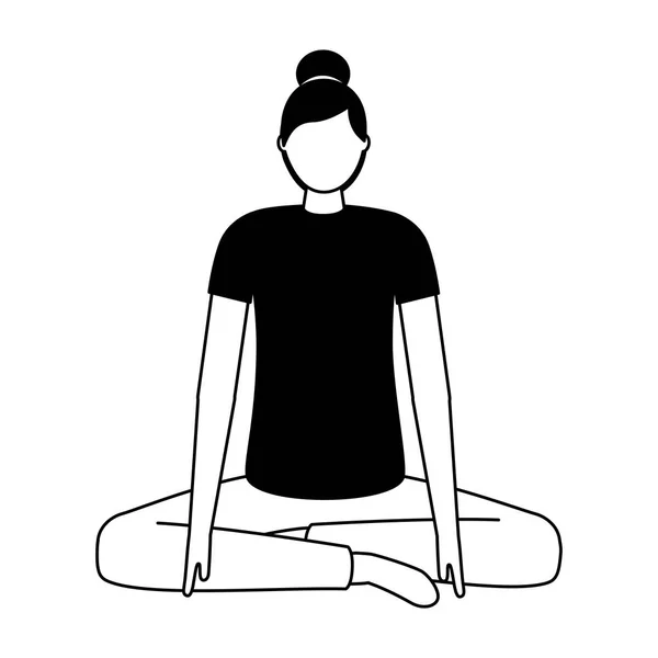 Donna che pratica yoga — Vettoriale Stock