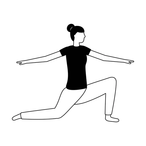 Žena cvičí jógu — Stockový vektor