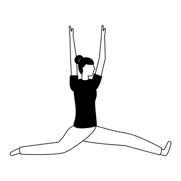 Femme pratiquant le yoga — Image vectorielle