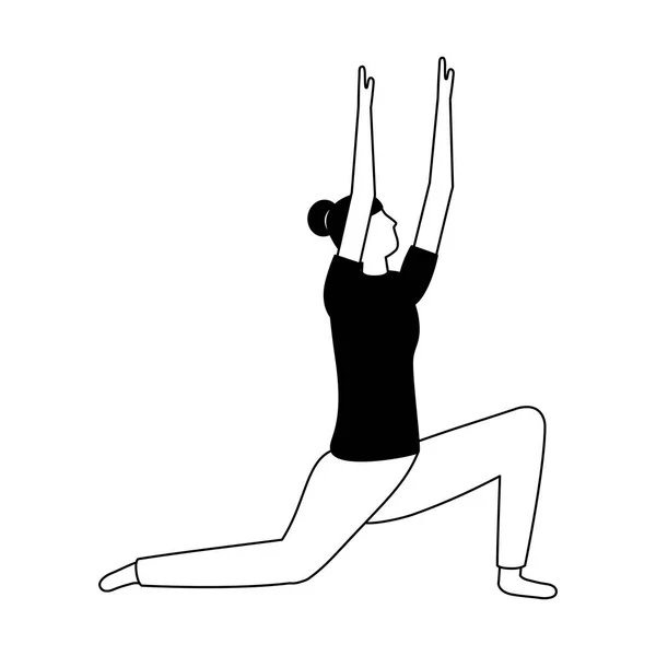 Femme pratiquant le yoga — Image vectorielle