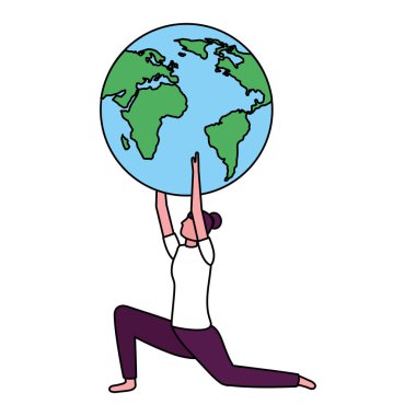 Dünya Haritası tutan spor kadın