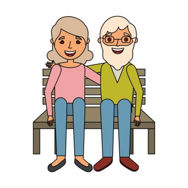 Bankta oturan yaşlı çift