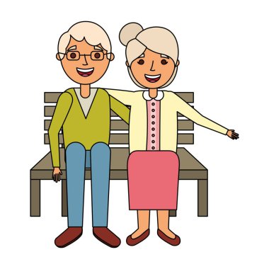 Bankta oturan yaşlı çift