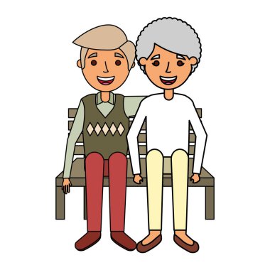 Bankta oturan yaşlı çift