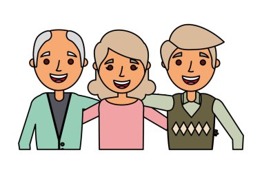 Eski insanlar kucakladı dikey Grup