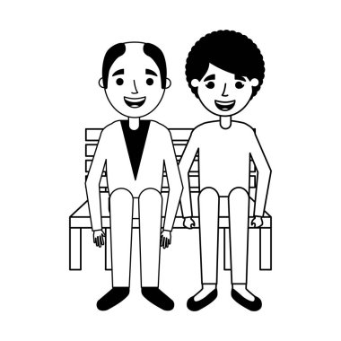 Bankta oturan yaşlı çift