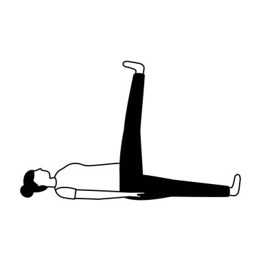 kadın pratik yoga beyaz arka plan