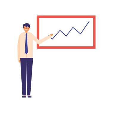 işadamı gösteren sunu kurulu grafik