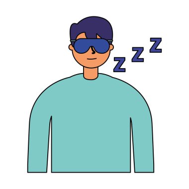 maske beyaz arka plan ile uyuyan adam