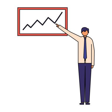 işadamı gösteren sunu kurulu grafik