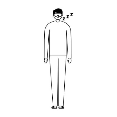 maske beyaz arka plan ile uyuyan adam