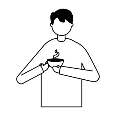 sıcak kahve fincanı tutan adam